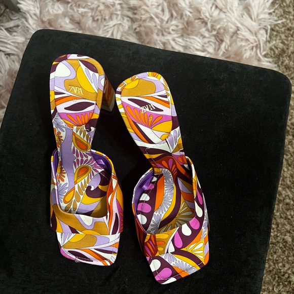 Zara printed open toe mule - Picture 2 of 2